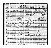 World War I Registration Card Front