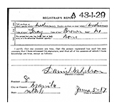 WWII Registration Card